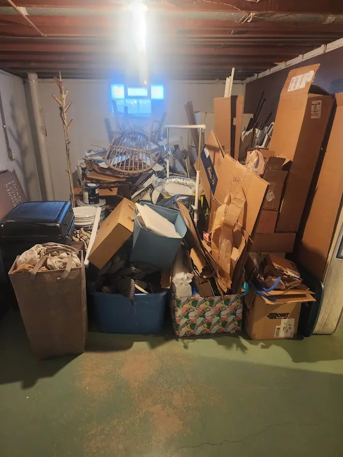 Roll-off dumpster container at job site for 4 Yard Dumpster Rental in Saylorville